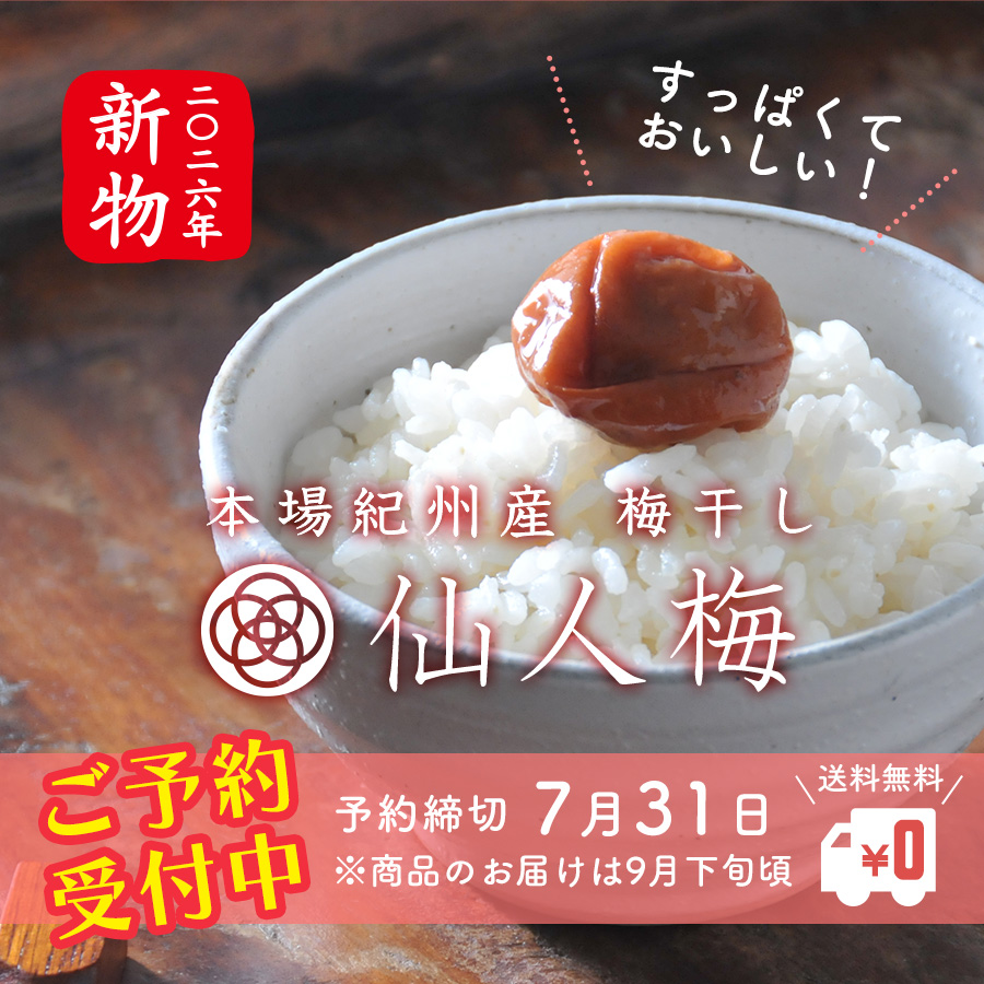二〇二六年新物 すっぱくておいしい! 本場紀州産梅干し 仙人梅 ご予約受付中 予約締切7月31日 ※商品のお届けは9月下旬頃 送料無料