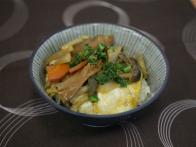 車麩と野菜の卵とじ丼